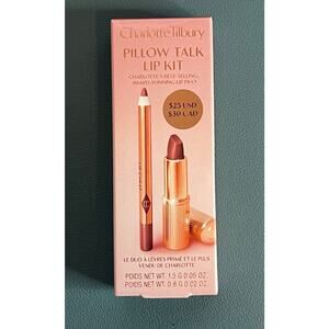 NWT Charlotte Tilbury Pillow Talk Shade Medium Lip Kit Lip Duo